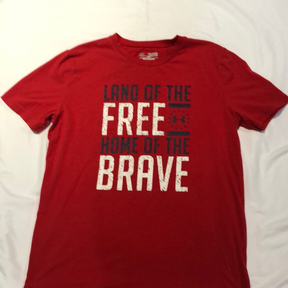 Boys Red Under Armour Tshirt